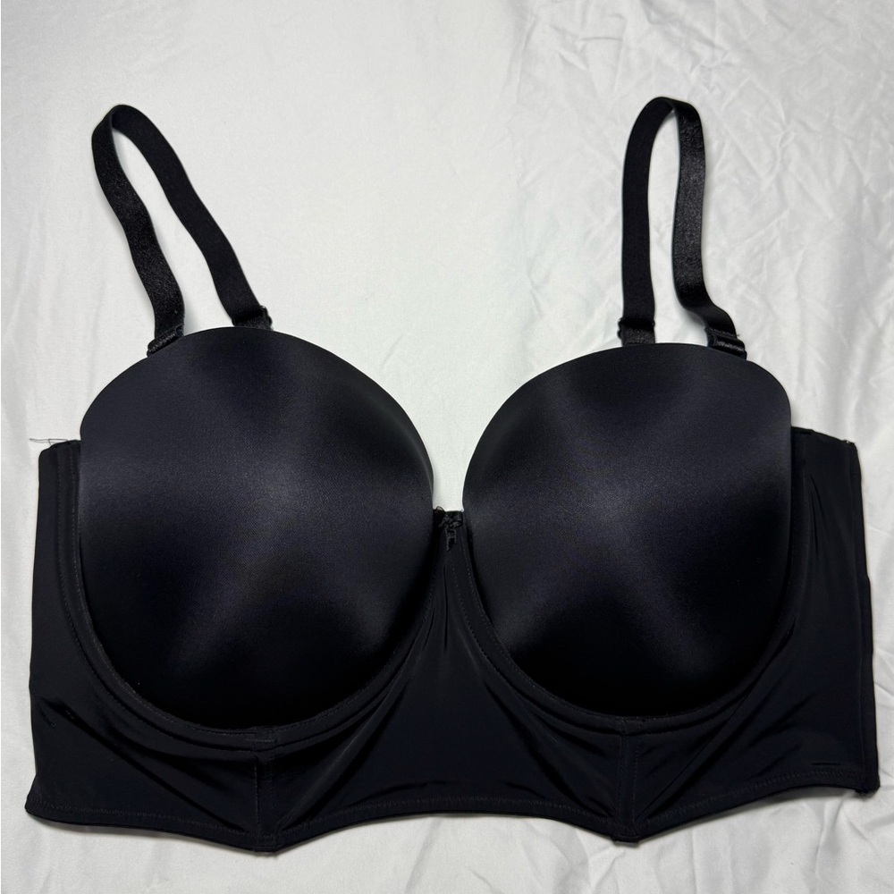 Torrid Bombshell Black Strapless Convertible Long… - image 1